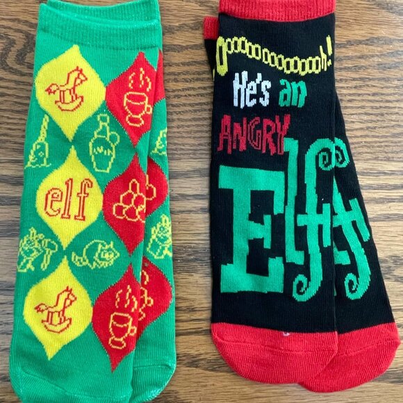 ELF Christmas Socks - Women's Sizes 5-8 but can stretch! Elf Sock Bundle - Picture 2 of 6